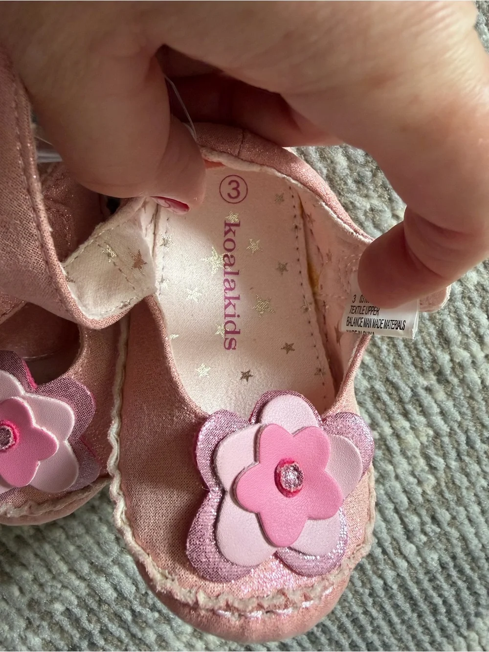 Koala Kids Pink Flower Strap Mary Jane Shoes